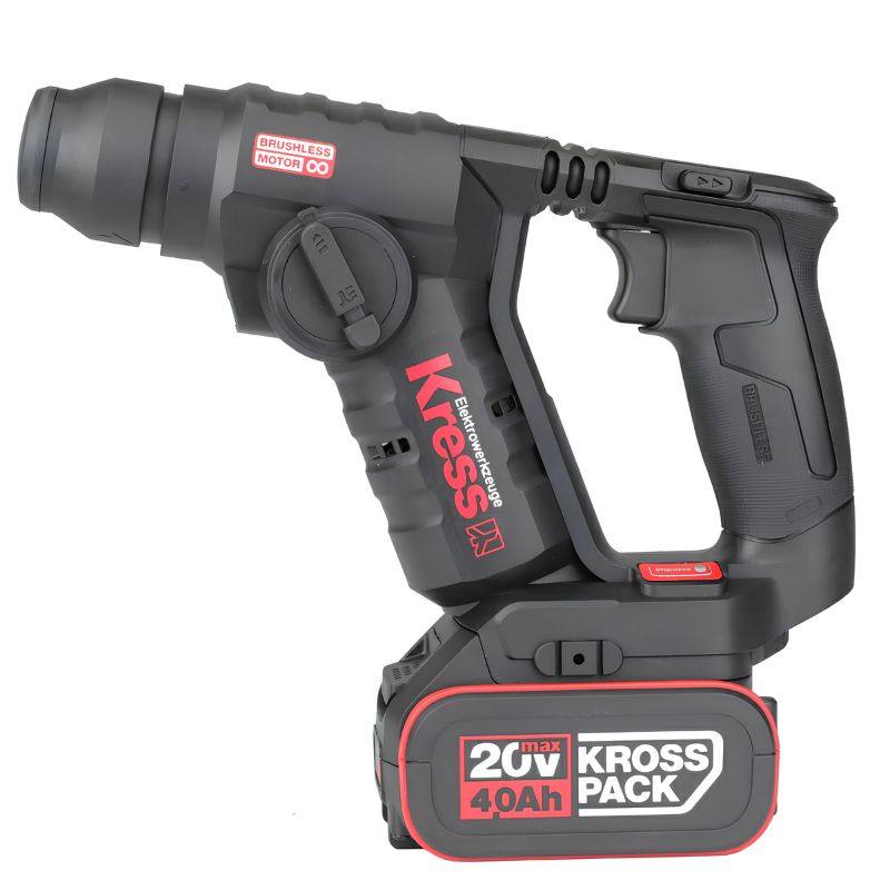 Martillo Perforador Brushless Kress KUC50.2 20 V 4,0 Ah 2 Baterías SDS-Plus 1,7 J