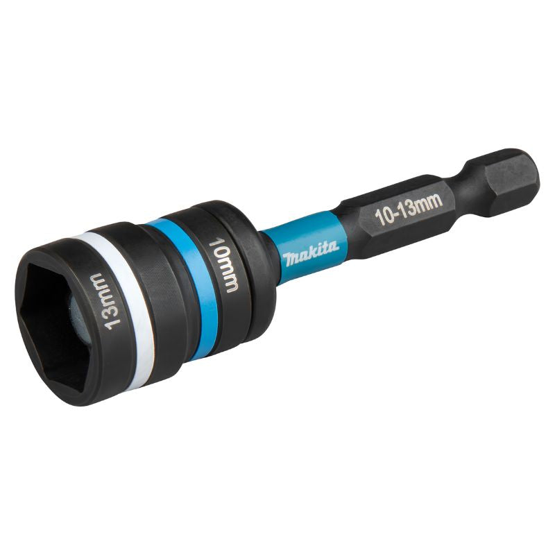 Llave de vaso desmontable Makita Impact Black E-29795 10/13 x 65 mm 1/4" magnética 2 en 1
