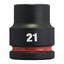 Vaso de impacto corto Milwaukee SHOCKWAVE™ IMPACT DUTY 1/2" 21 mm - Ref. 4932480315