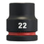 Vaso de impacto corto Milwaukee SHOCKWAVE™ IMPACT DUTY 1/2" 22 mm - Ref. 4932480316