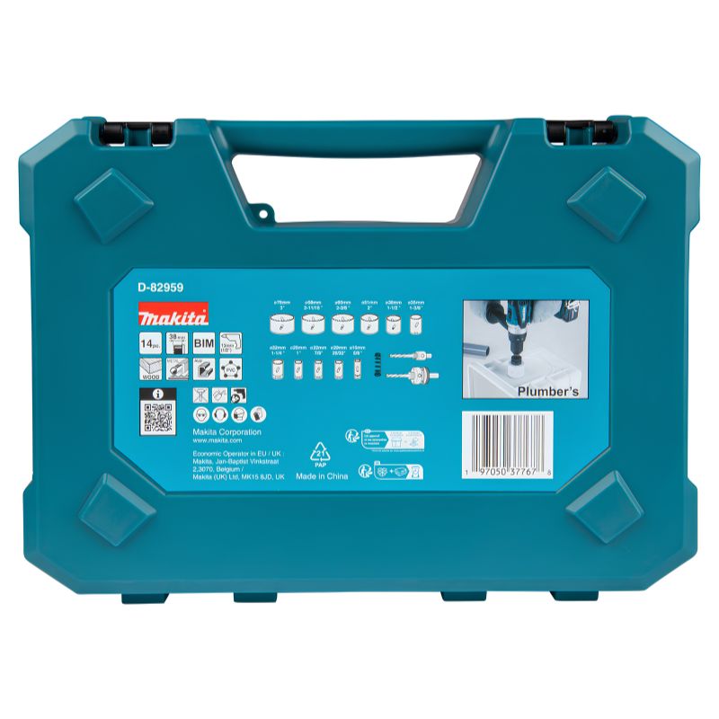 Estuche de sierras de corona bimetálicas Makita D-82959 14 piezas 16-76 mm