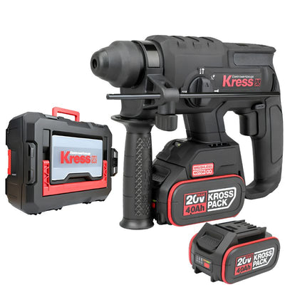 Martillo Perforador Kress KUC60.2 Brushless 20 V 4,0 Ah con 2 Baterías y Maletín