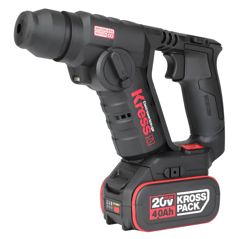 Martillo Perforador Brushless Kress KUC50.2 20 V 4,0 Ah 2 Baterías SDS-Plus 1,7 J