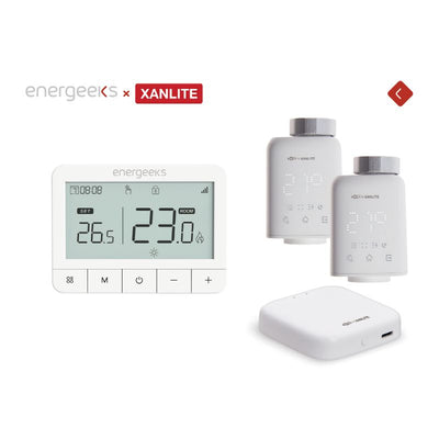 Pack Cronotermostato WiFi Energeeks Jasper II + 2 Válvulas Termostáticas - EG-PTERMVALV002