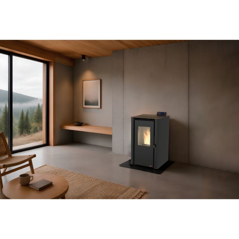 Estufa Pellet Prime 7 kW Negra Solzaima - 23044157
