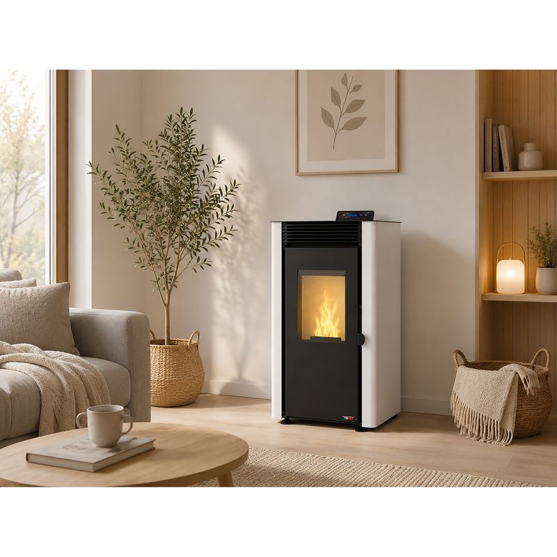 Estufa de Pellet Solzaima LUX 9 kW Blanca - PA3053P041