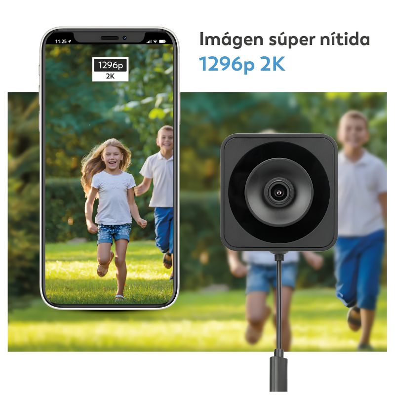 Cámara de Vigilancia WiFi para Ventana Garza Vesper 2K 1296p con Reloj Digital - Ref. 401713C