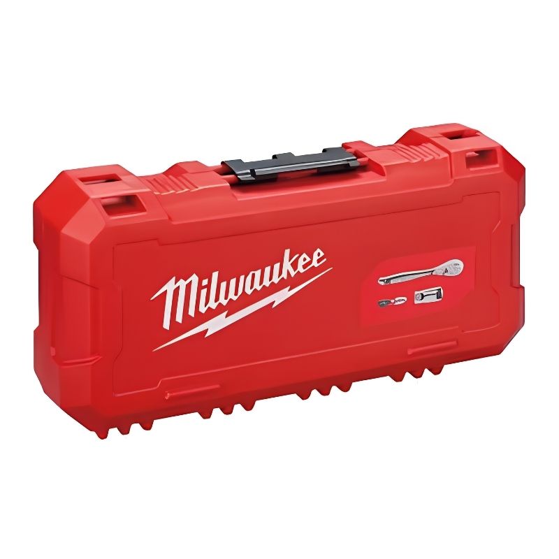 Estuche Milwaukee 38 Piezas con Carraca, Vasos y Puntas 1/4" Métrico PACKOUT™ - Ref. 4932498381