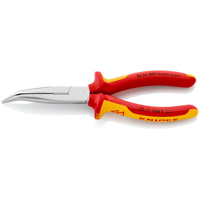 Alicate de montaje KNIPEX 26 26 200 VDE boca cigüeña 40° - 200 mm