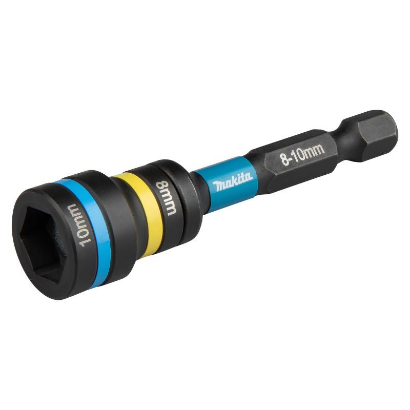 Llave de vaso desmontable Makita Impact Black E-29789 8/10 x 65 mm 1/4" magnética 2 en 1
