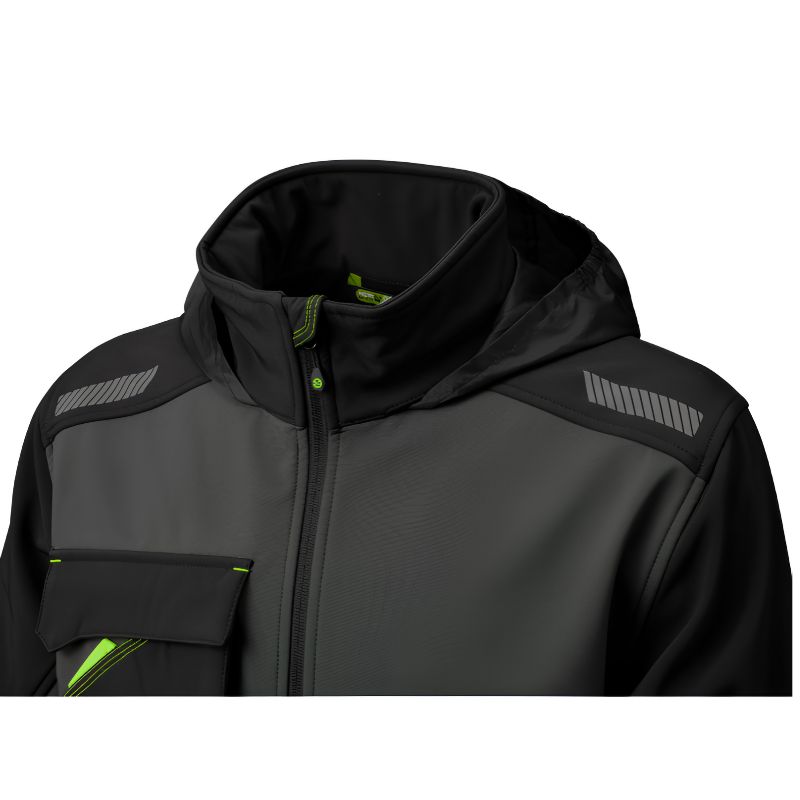 Chaqueta Softshell Noce Stretch Gris/Negro Marca Protección Laboral Nice - 455143GNE