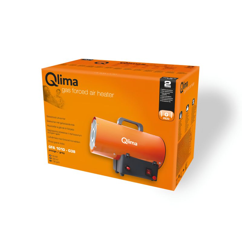 Cañón de Aire Forzado a Gas Qlima GFA 1010-G38 10 kW con 2 Reguladores