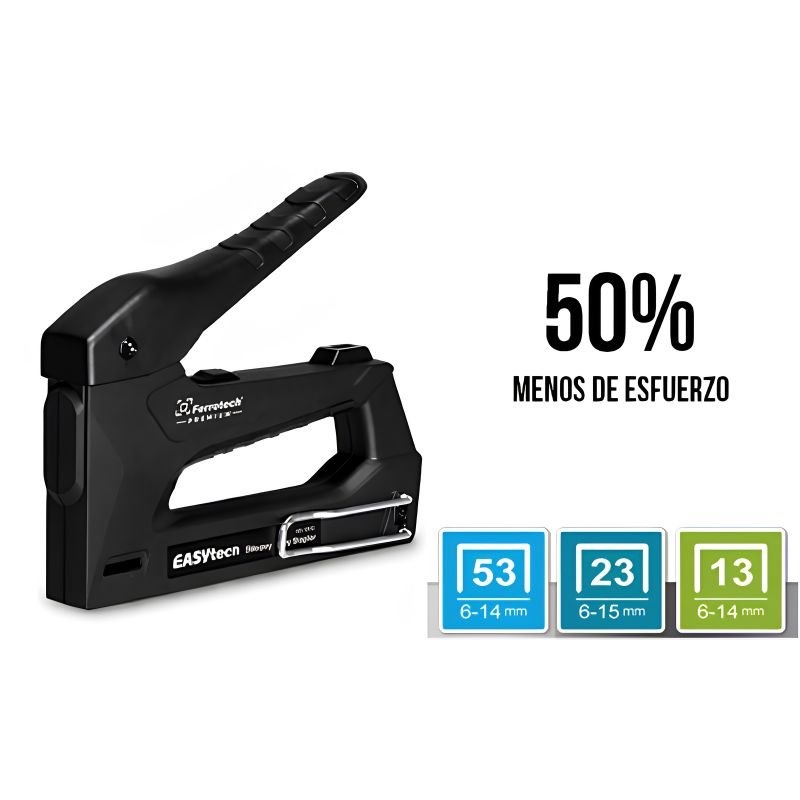 Grapadora de Aluminio 53/23/13 para Grapas 6-14 mm Ferrotech - 28534