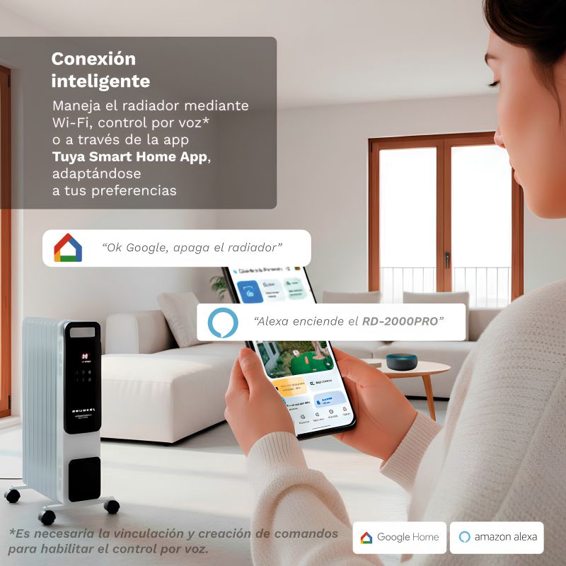 Radiador de Aceite Digital GRUNKEL RD-2000PRO 2000 W WiFi, App y Temporizador 24 h