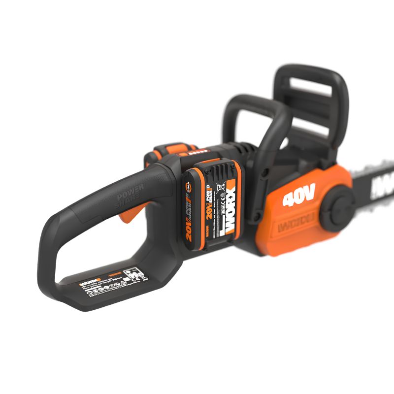 Motosierra a batería WORX WG384E 40 V 35 cm Brushless con 2 baterías y cargador
