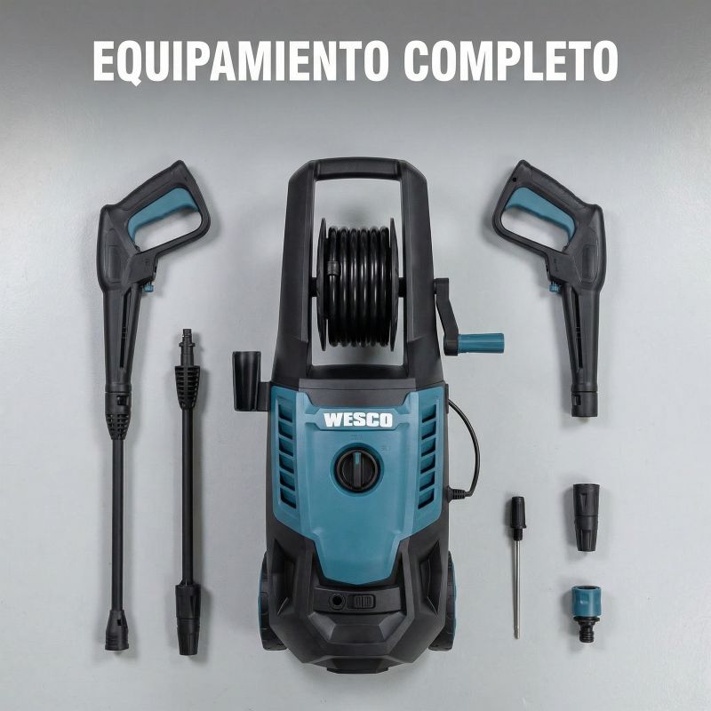 Hidrolimpiadora WESCO WS8675 1800 W 100/150 bar 420 l/h con manguera de 8 m