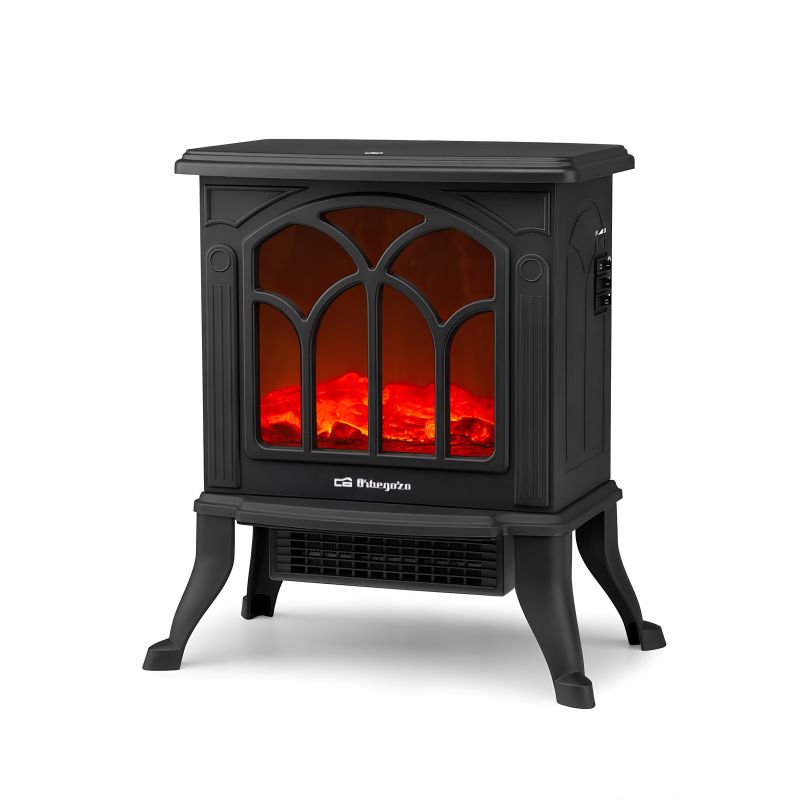 Chimenea Eléctrica Orbegozo CM 9020 1500 W con Efecto Fuego Real y Termostato