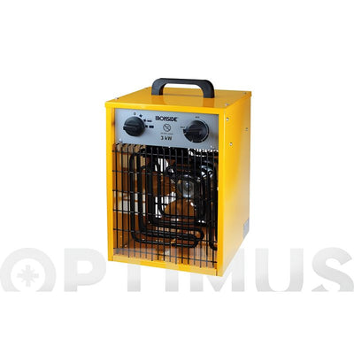 Calefactor Eléctrico Profesional Ironside 1500/3000 W con Termostato y Asa de Transporte