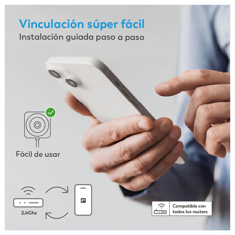 Cámara de Vigilancia WiFi para Ventana Garza Vesper 2K 1296p con Reloj Digital - Ref. 401713C