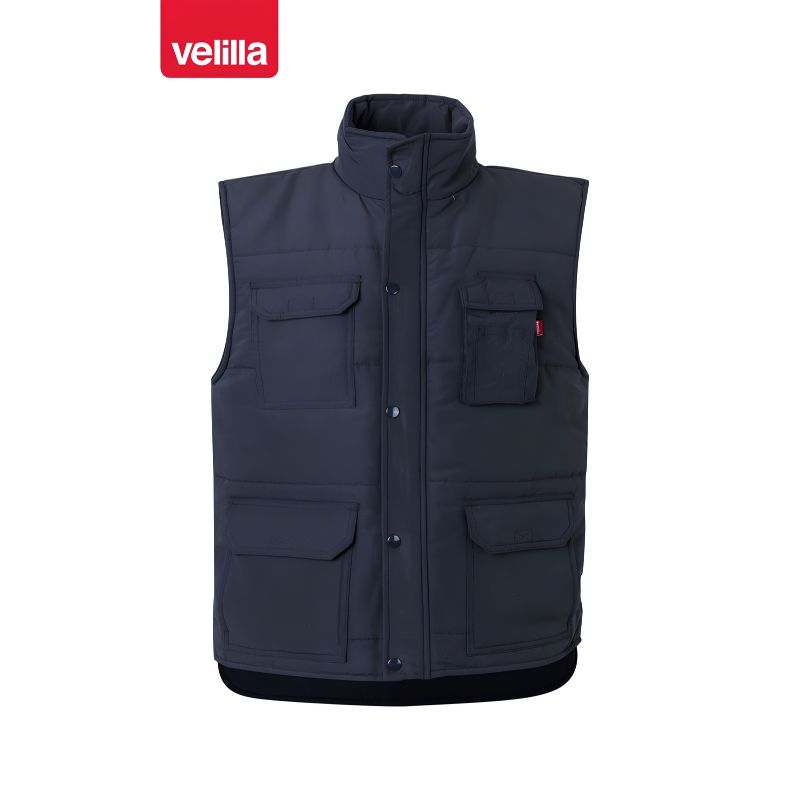 Chaleco de Trabajo Acolchado Multibolsillos Velilla 108 Azul Marino Talla M