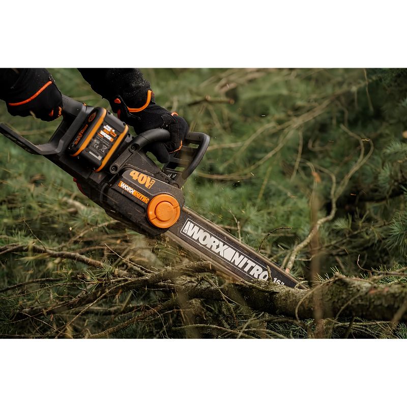 Motosierra a Batería WORX WG385E PowerShare 40 V 40 cm Brushless con 2 Baterías 4,0 Ah y Cargador