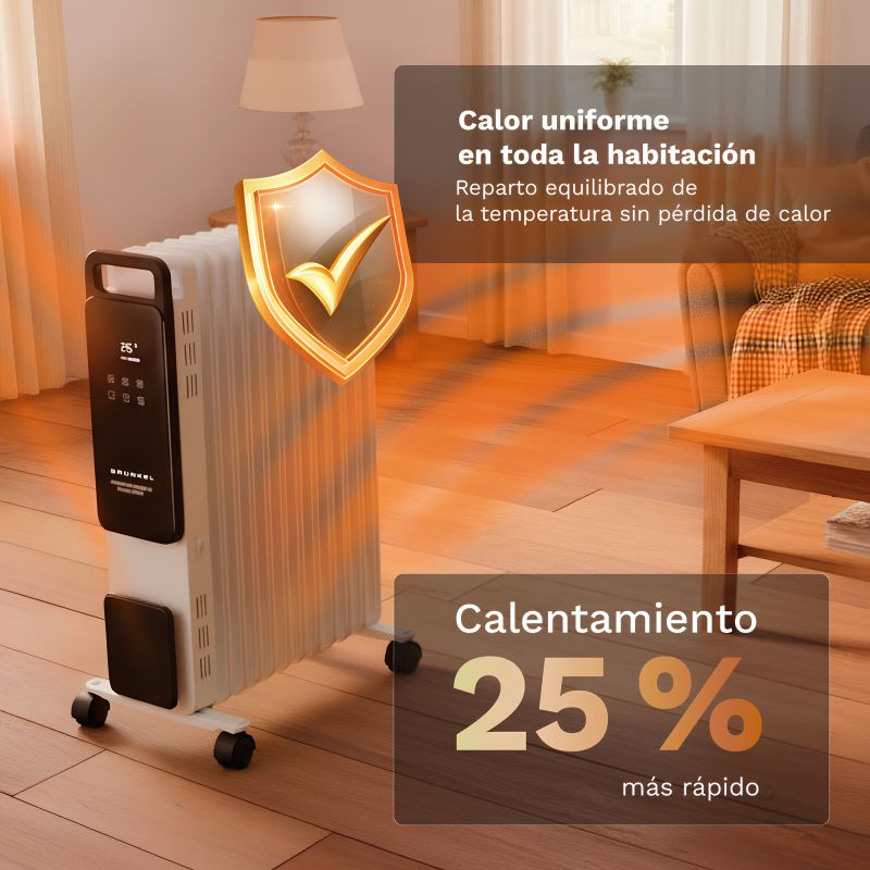 Radiador de Aceite Digital Grunkel RD-2500PRO 2500 W WiFi, App y Programador 24 h