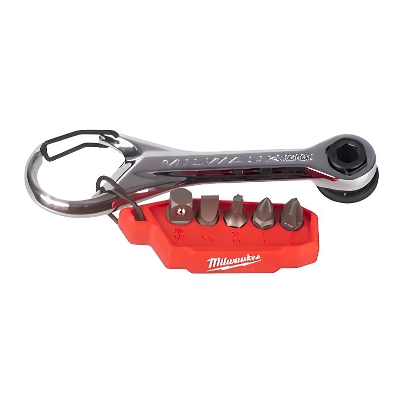 Micro Carraca Milwaukee 7 en 1 de 1/4" con Puntas y Adaptador - Ref. 4932498792