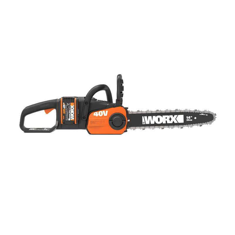 Motosierra a batería WORX WG384E 40 V 35 cm Brushless con 2 baterías y cargador