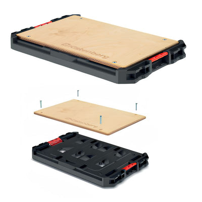 Adaptador con encimera de madera maciza 542x356x61 caja X Block base KISTENBERG
